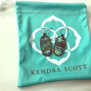 Kendra Scott Gunmetal Abalone Shell Elle Earrings